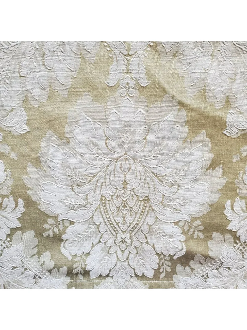 Vtg NOS Westone Luxury Sateen Shower Curtain Soft Green Jacquard Damask READ